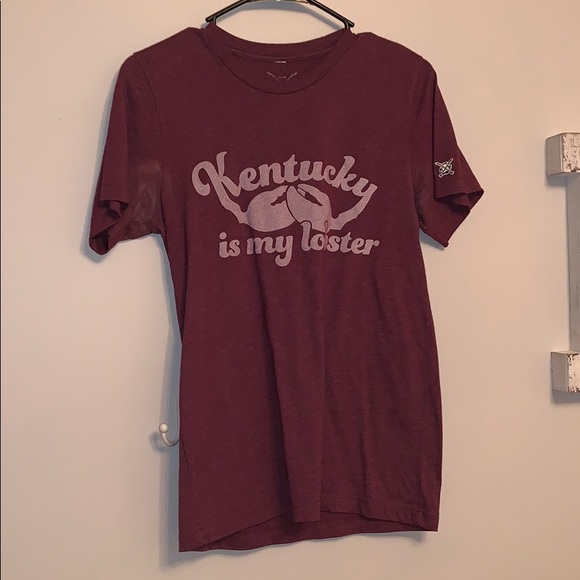size small, maroon shop local t-shirt. - Picture 1 of 2